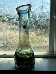 Vtg Czech Art Glass Hand Blown Ladislav Palacek For Skrdlovice Murano Vase 1970s