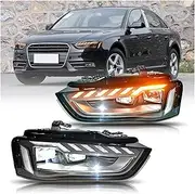 Headlights Halogen headlamps/Xenon headlamps LED HeadLamps Auto Accessories Start-Up Animationimation Compatible With A4 2013-2016(Halogen headlamps)