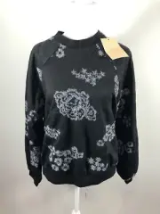 Pearl By Lela Rose Embroidered Jersey Sweatshirt Size Small