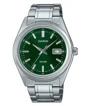 Casio Analog Stainless Steel Green Dial MTP-B180D-3AV MTPB180D-3 50M Mens Watch