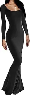 [KLLPNW] Womens Spaghetti Strap Bodycon Backless Maxi Dress