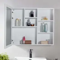 在飛比找松果購物優惠-下單訂製 浴室鏡櫃 80*90*12CM 鏡箱 掛牆式收納櫃
