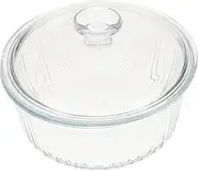 Round Glass Casserole Dish Set with Lid Clear Bakeware for Oven Easy to Clean Even Heating Design Strong and for Cooking and Serving