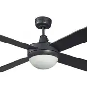 Martec Jewel 1320mm 4 Blade Ceiling Fan with 24w LED Light Tricolour - Matt Black