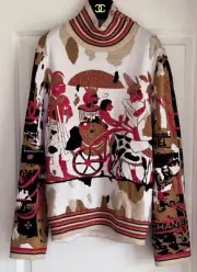 NEW 19A RUNWAY EGYPT NEWYORK CHANEL WOOL CASHMERE MULTICOLOR SWEATER PULLOVER 34
