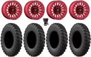 Fuel Rincon Bdlk 15" Wheels Red 30" MotoRally Tires Polaris RZR XP 1000 / PRO XP