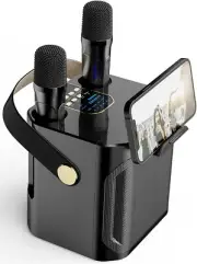 Karaoke Machine Set with 2 UHF Wireless Microphones, Portable Singing Speake