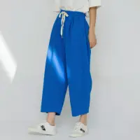 在飛比找momo購物網優惠-【Line-up wears】現貨-廓形感復古抽繩休閒褲(春
