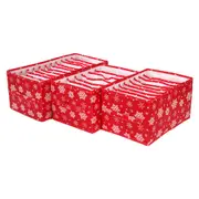 3PCS Christmas Clothes Storage Box Foldable Compartment Clothing Container for Pants Underwear Socks