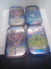 NEW 4 - Pokemon TCG Cards - Scarlet & Violet Paldean Fates Mini Tins. SEALED