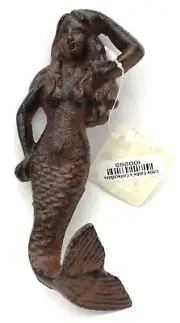 Nautical Decor Ocean Mermaid Tail Wall Mount Iron Coat Key Hook 5.79" x 2.56"