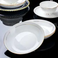在飛比找ETMall東森購物網優惠-4/6個裝盤子圓形景德鎮陶瓷餐具輕奢家用8英寸菜盤飯盤中式可