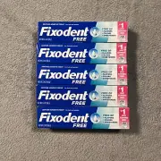 Fixodent Complete Denture Adhesive Cream, Unflavored, 2.4 oz 5 Pack