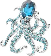 [BESPORTBLE] Octopus Decorative Brooch Fashion Jewelry Pin Women's Accessory Shiny Rhinestone Brooch for Events