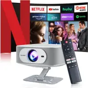 Netflix Licensed Projector with Wifi Bluetooth 4K, Auto Keystone/Electric Focus,