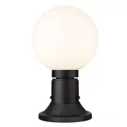 Z-Lite Laurent 1 Light Outdoor Pier Mount, Black/Opal - 597PHM-553PM-BK