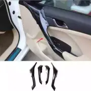 RHD For Acura TSX 2009-2014 Carbon Fiber Interior Door Armrest Cover Trim 4Pcs