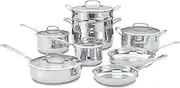 [Cuisinart] 44-13 Contour Stainless 13-Piece Cookware Set Silver