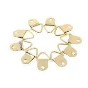 50Pcs 9*20mm D Ring Hooks Golden Brass Triangle Photo Pictures Frame Wall MoH-UU