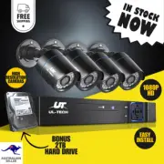 UL-tech CCTV Security System 4CH DVR 4 Cameras 2TB Hard Drive monitoring safety
