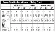 PowerTek V5.0 Tek JUNIOR Ice Hockey Gloves, Flexible Full Motion Cuff