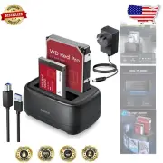 40TB Dual Bay HDD Dock with USB 3.0 & Offline Cloning - Fast Data Transfer