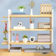 Desktop Organizer Desktop Display Rack 3 Tier Countertop Bookcase Wood Modern