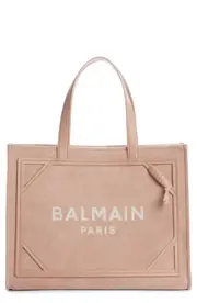 Balmain Medium B-Army Suede Shopper Tote in 0Dx Light Pink at Nordstrom One Size