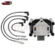 Ignition Coil & 4 Spark Plug Wire For VW Bettle Caddy Clasico CrossFox Gol Jetta (for: Volkswagen)