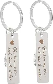 [SOESFOUFU] 2pcs Keychain Fish Keychains Keychain Charms Dad Key Chains Father Key Chain Metal Key Chain Carabiner Keyring Fathers Day Keyring Key Decoration Keychain for Fathers Day