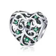 Silver plating Tree of Life Leaves Heart Pave Beads Fit Women Charm Bracelets & Necklace DIY Jewelry