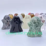 Natural Quartz Crystal Ghost Quartz Crystal Skull Reiki Skull Halloween gift 1pc