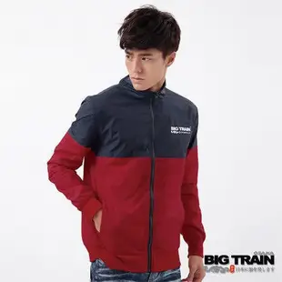 【BIG TRAIN】防風配色LOGO外套(紅)~M