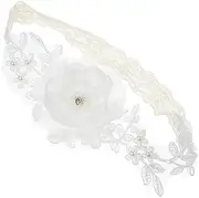 [DEARMAMY] Bridal Leg Warmers Women Garters Flower Design Elastic Belt Wedding Garters for Bride Elegant Party Accessory White