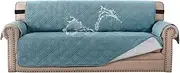 H.VERSAILTEX 100% Waterproof Couch Covers Machine Washable Sofa Cover for Dogs/Pets/Kids Couch Protector Waterproof Non-Slip Backing Sofa Slipcover for Pets (3 Seater, Blue)