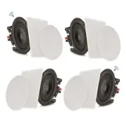 Pyle 4-Channel Bluetooth Ceiling/Wall Speaker Kit, Flush Mount 2-Way 8 Ohms