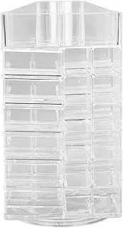 Acrylic Lipstick Tower Holder, 53 Slots 360 Rotating Makeup Cosmetic Lipsticks Organizer Rack, Lipgloss Storage Container Display for Girls Women