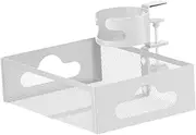 YWJLQH Under Desk Organizer with Multi Use Drawer and Cup Holder, Space Saving Design, White, as described