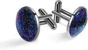 [Generic] Men's Cufflinks, Galaxy Nebula Starry Sky Cuff Links for Men, Classic Cufflinks Black for Suit Shirt Wedding Business Birthday Jewelry Gift