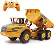 Fistone RC Dump Truck 1/26 Scale 2.4G Remote Control Articulated Truck Construction Car Electronic Simulation Ebgineering Vehicle Toys for Kids Boys