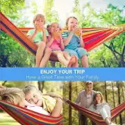 Outdoor Garden Camping Hammock With Tree Straps For Hanging; Durable Hammock Hol