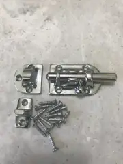 NEW Chrome Plated Bronze Marine Barrel Bolt With SS Screw about 4"X1-1/2" PERKO?