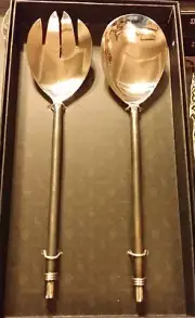 NIB-FABULOUS HEAVY DUTY SALAD or HOSTESS SPOONS By TL Mulino/Acier Inox~shipfree