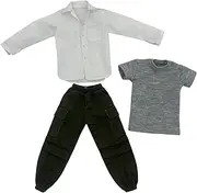 Generic 3X 1/6 Scale Male Clothes Suit Doll Clothing Kids Gifts Decoration Dress Up Outfit Costume for 12 Inch Action Figure , White