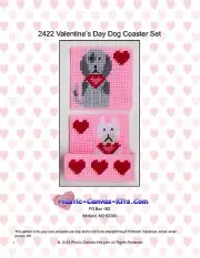 Valentine's Day Dogs Coasters-Plastic Canvas Pattern or Kit
