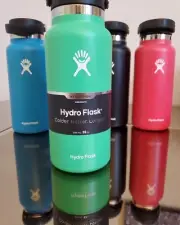 Wide Mouth Bottle With Straw Lid by Hydro Flask, 32 oz Laguna, Black , Pink,blue