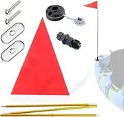 Kayak Safety Flag,Foldable Flagpole Safety Flag for Kayaking - Aluminum Alloy DIY Accessories with Stable Base for Yacht, Kayak, Canoe, Dinghy Yongbao