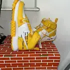 Nike Off-White x Air Force 1 Mid SP Mens Shoes Yellow DR0500-101 NEW* Size 10
