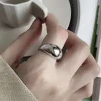 在飛比找momo購物網優惠-【MoonDy】戒指 純銀戒指 戒指女生 戒指男 銀戒指 寬