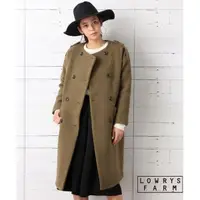 在飛比找蝦皮購物優惠-日本專櫃正品 lowrys farm 軍綠色雙排釦大衣外套